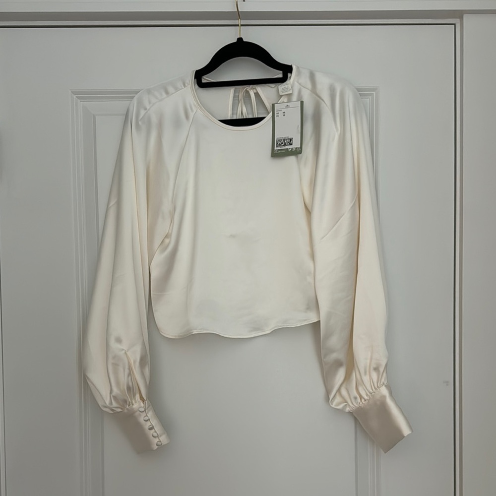 H&M Cream Satin Blouse
